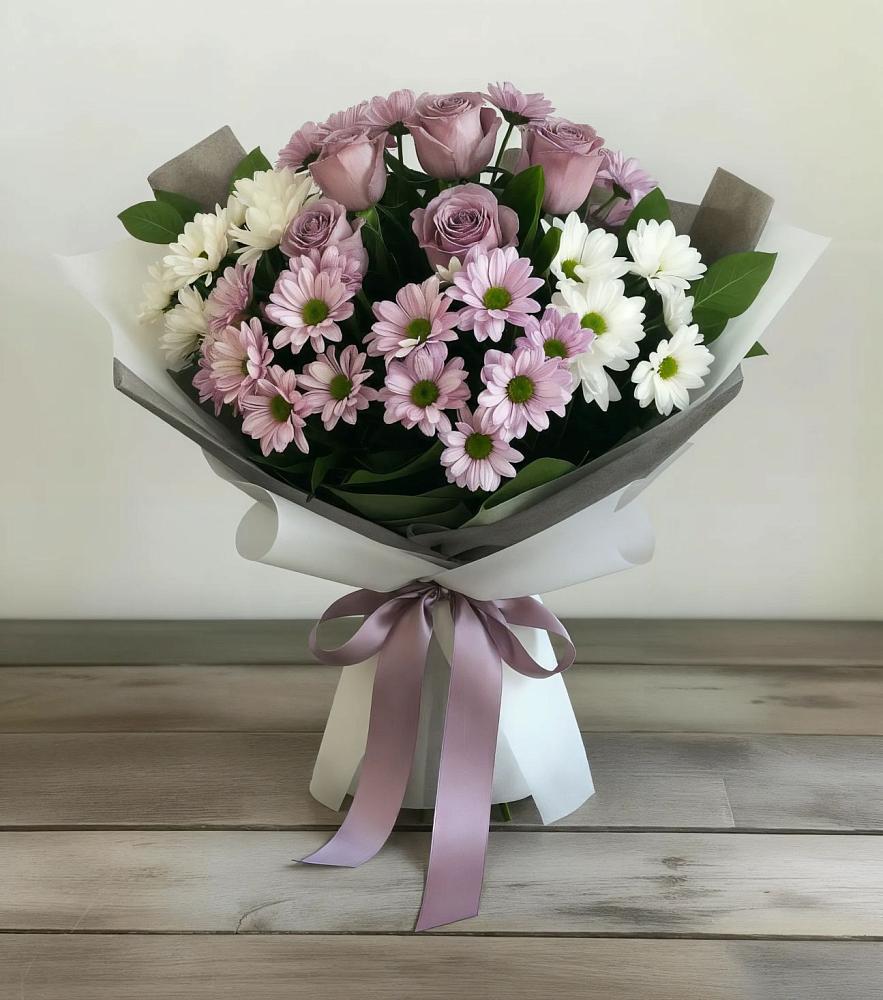 Букет цветов из: Хризантемы и Розы в Каякенте