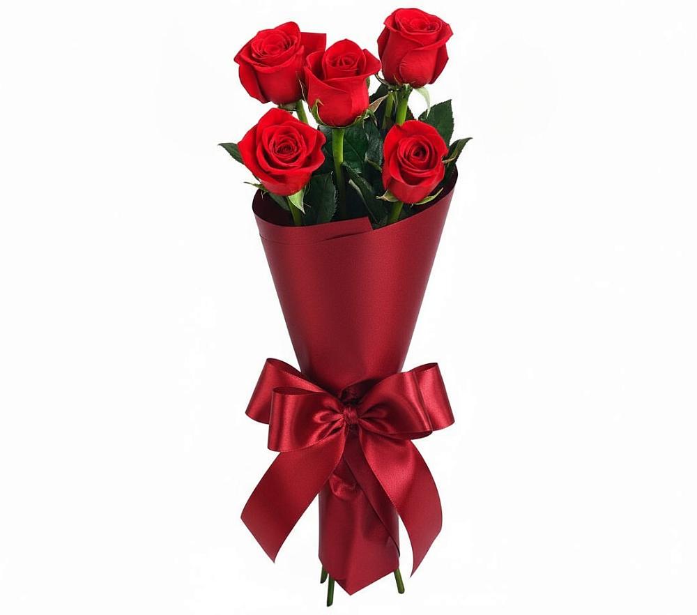 Букет 5 Красных роз Эдлесс Лав в Каякенте