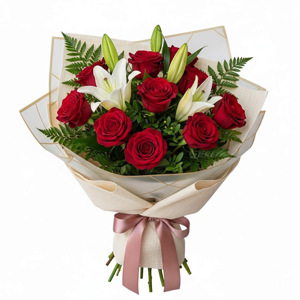 Букет цветов из: Лилии и Розы в Каякенте