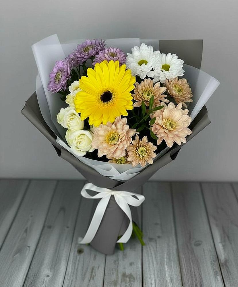 Букет цветов из: Розы, Герберы и Хризантемы в Каякенте