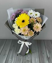 Букет цветов из:  Розы, Герберы и Хризантемы в Каякенте