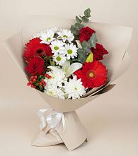 Букет цветов из:  Розы, Хризантемы, Герберы и Лилии в Каякенте