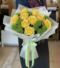Букет цветов из:  Хризантемы и Розы в Каякенте